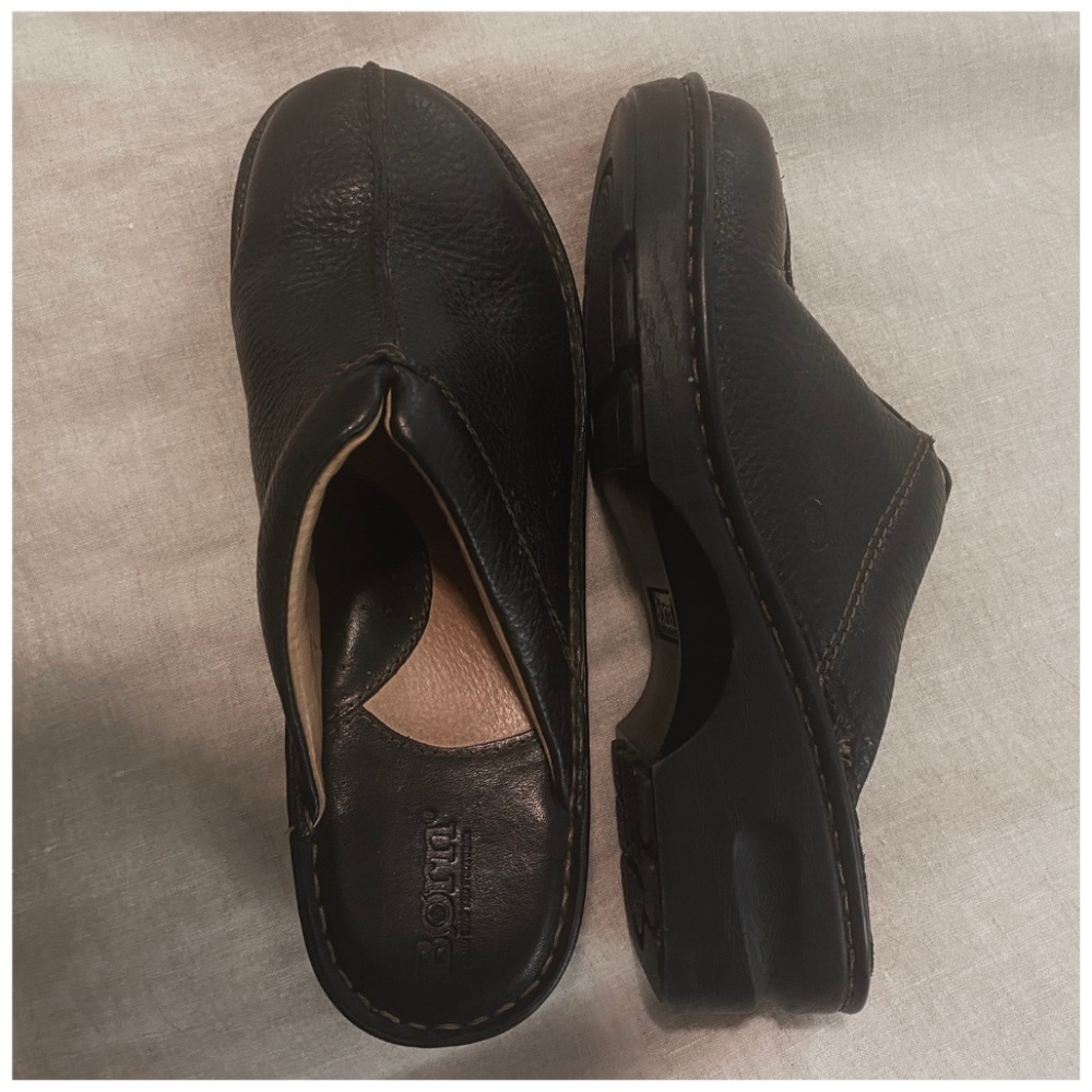 Børn Womens Black Slip-On Clogs 100% leather